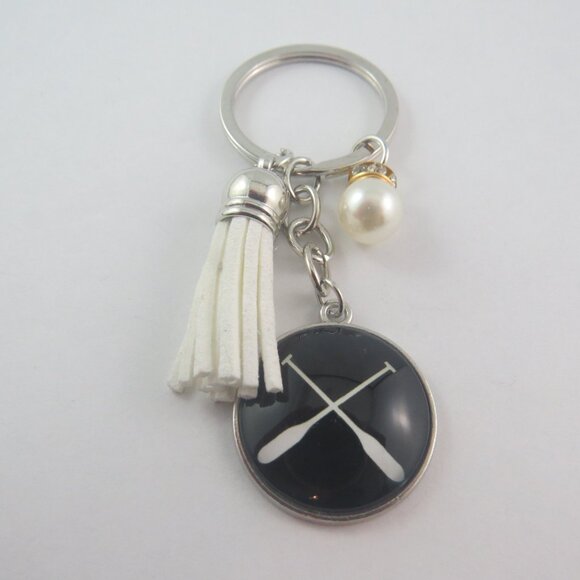 Canoe Paddle Keychain Kayak Key Ring Boating Charm Outdoor Adventure Gift - Picture 3 of 4